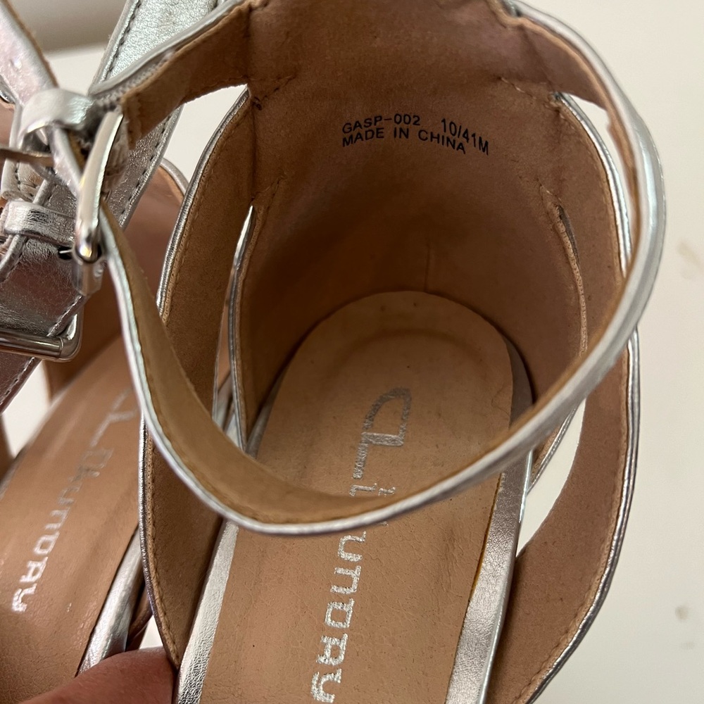 Brand-new silver block heels by CL by Laundry - Picture 4 of 9